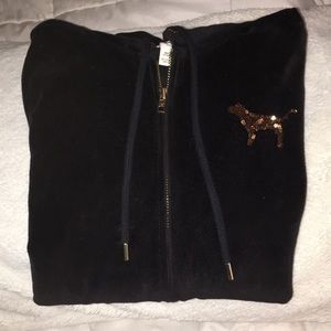 VS PINK gold sequin hoodie small